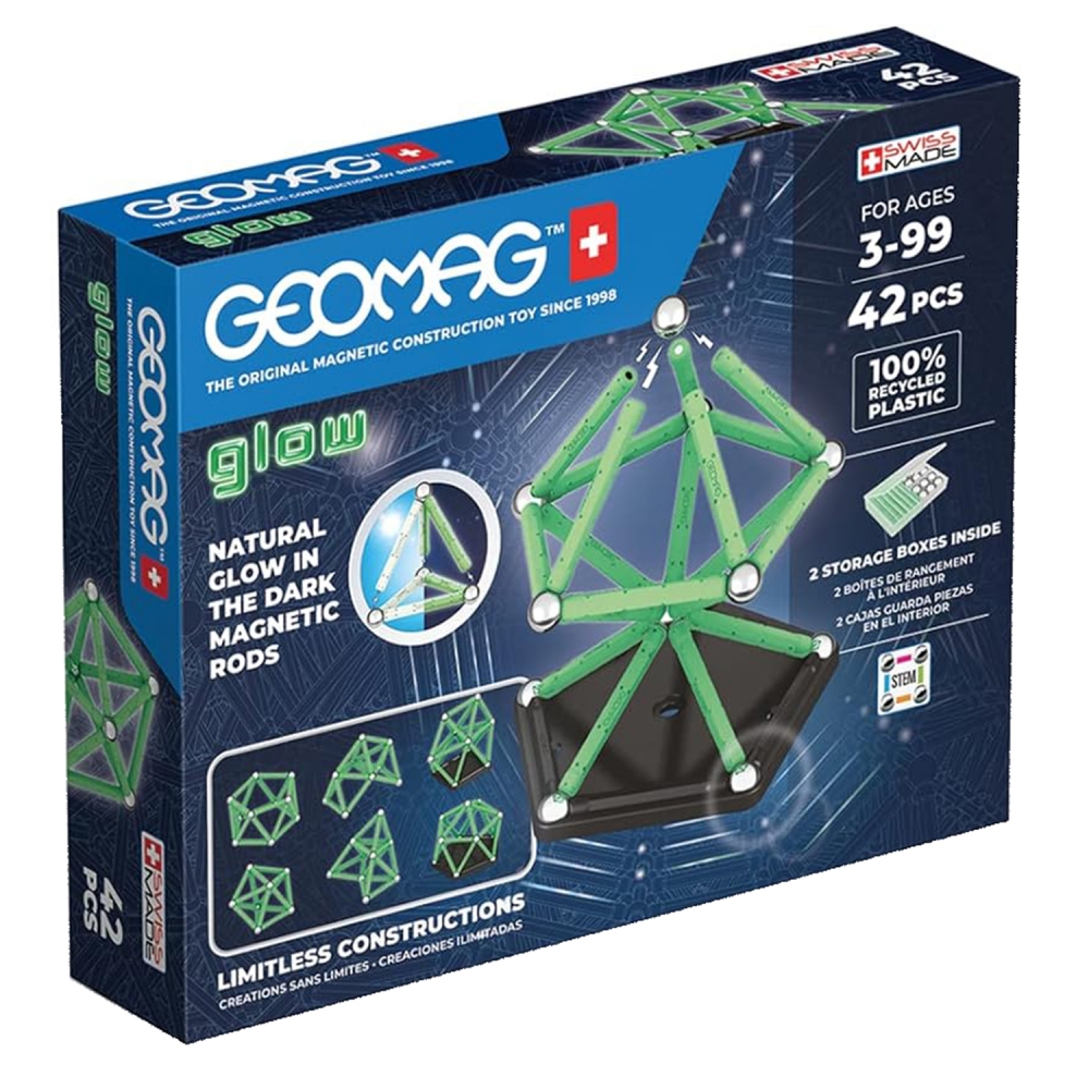 Magnetic construction set, Geomag, Glow 329, 42 pieces