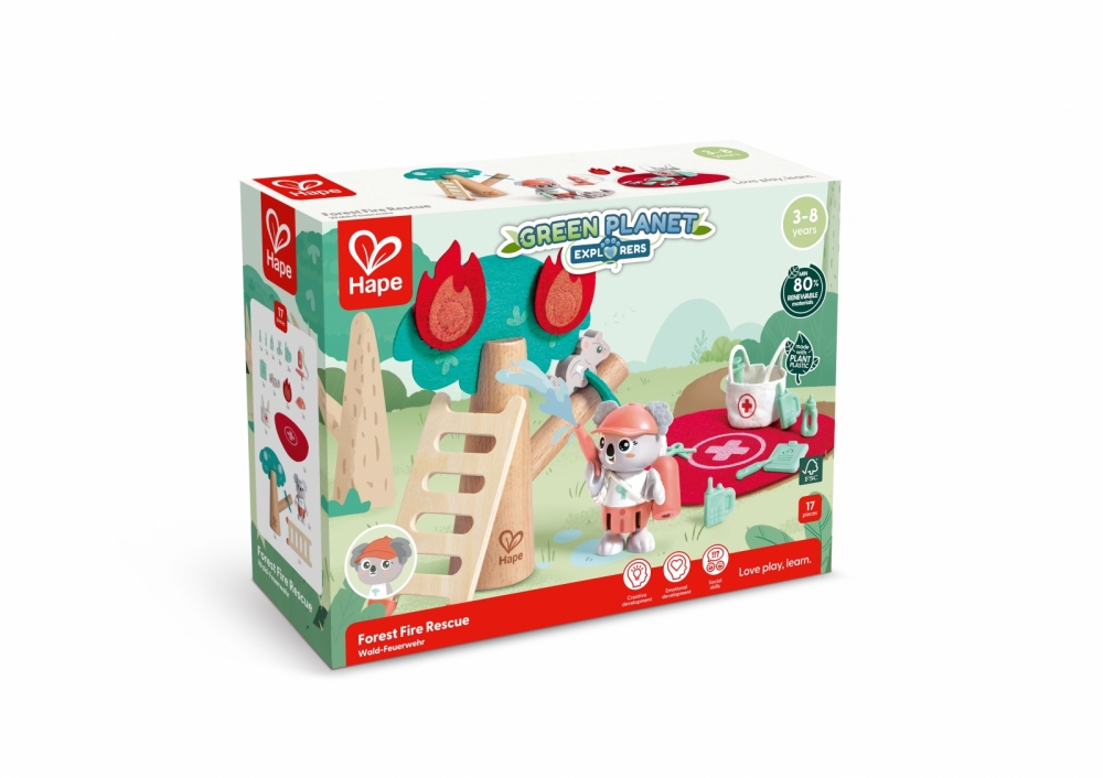 Wooden set, Hape, rescue service, 17 pieces