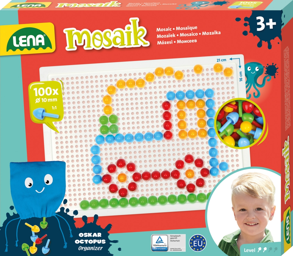 Mosaic set, Lena 140pcs. 10mm, Opaque 21 x 16cm