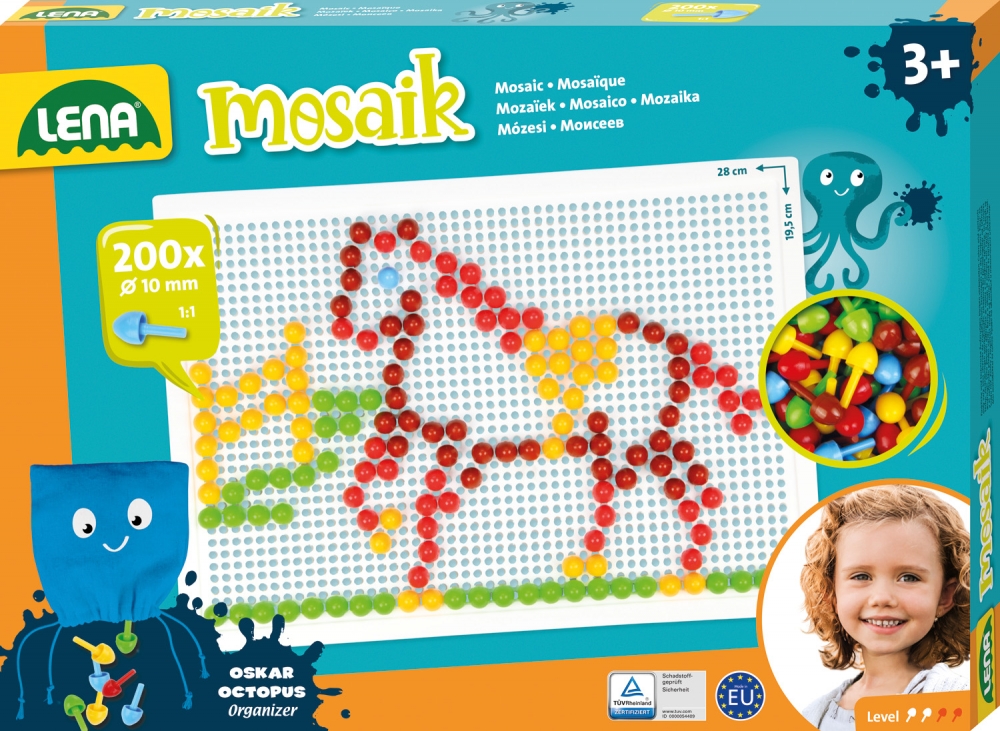 Mosaic kit, Lena 200pcs. 10mm, Opaque 28 x 19.5cm