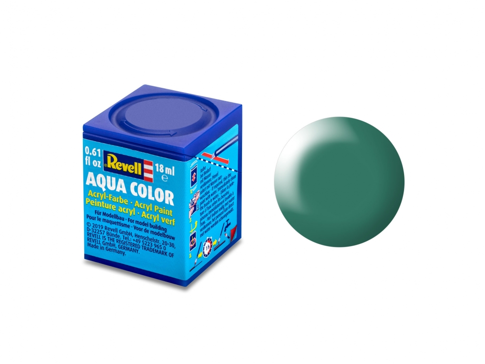 Acrylic paint, Revell, Aqua Color, Silky Platinum Green, 18 ml