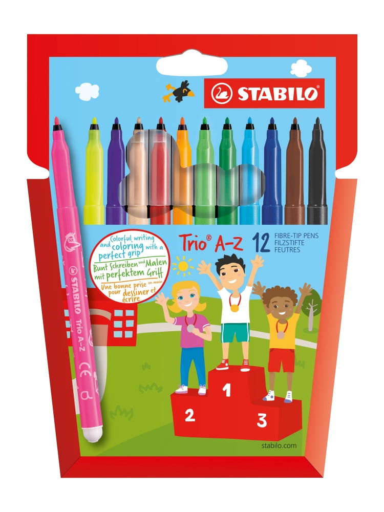 Set of markers, Stabilo, Trio A-Z, 12 colors