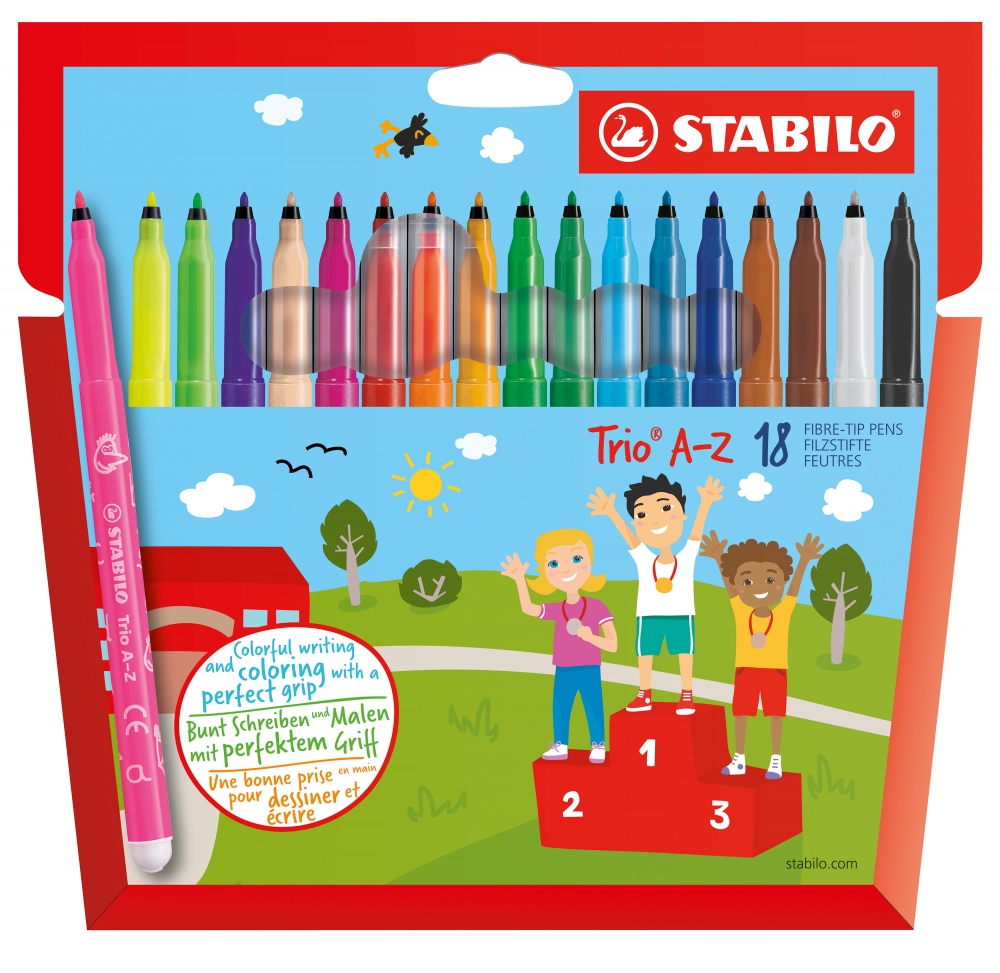 Set of markers, Stabilo, Trio A-Z, 18 colors