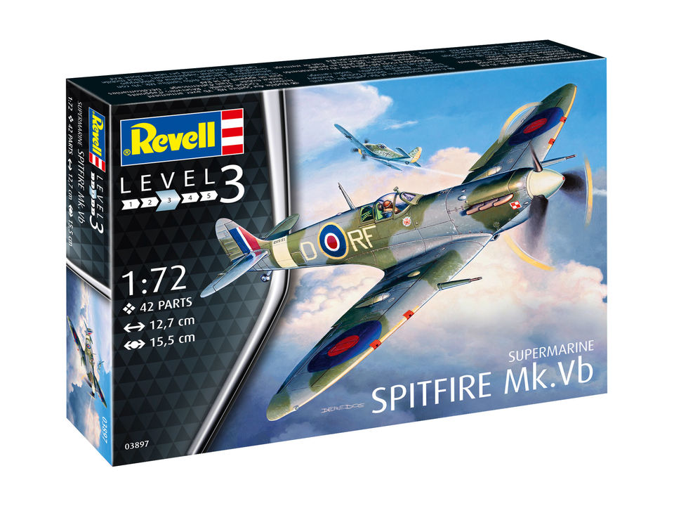 Assembly model, Revell, Spitfire fighter Mk. Vb, 42 parts