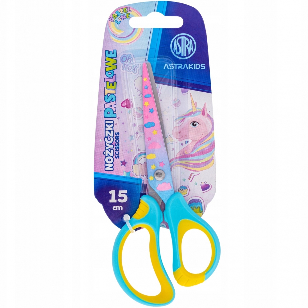 Scissors with ergonomic handle, Astra, Unicorn, 15 cm