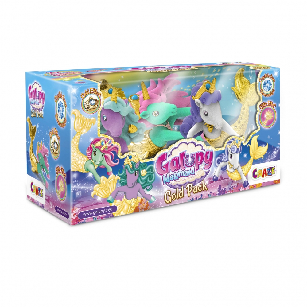 Set of figurines, Craze, Galupy Mermaid Gold Pack, 3 pieces