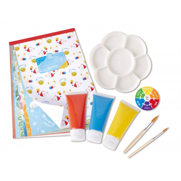 Creative set, Hape, Fun painting, Learn to mix colors, 8 pieces