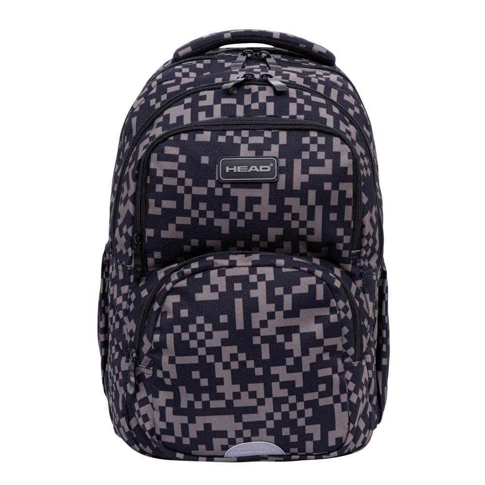 School backpack HEAD Gray blocks, AB200, 44 x 32 x 19 cm