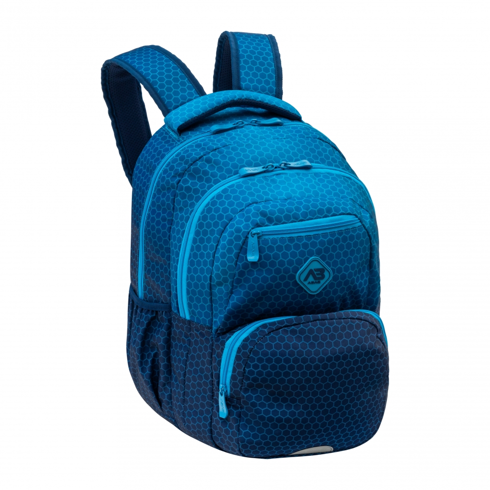 School backpack, Astra, Hexagon, Blue Ombre, AB200, 44 x 32 x 19 cm