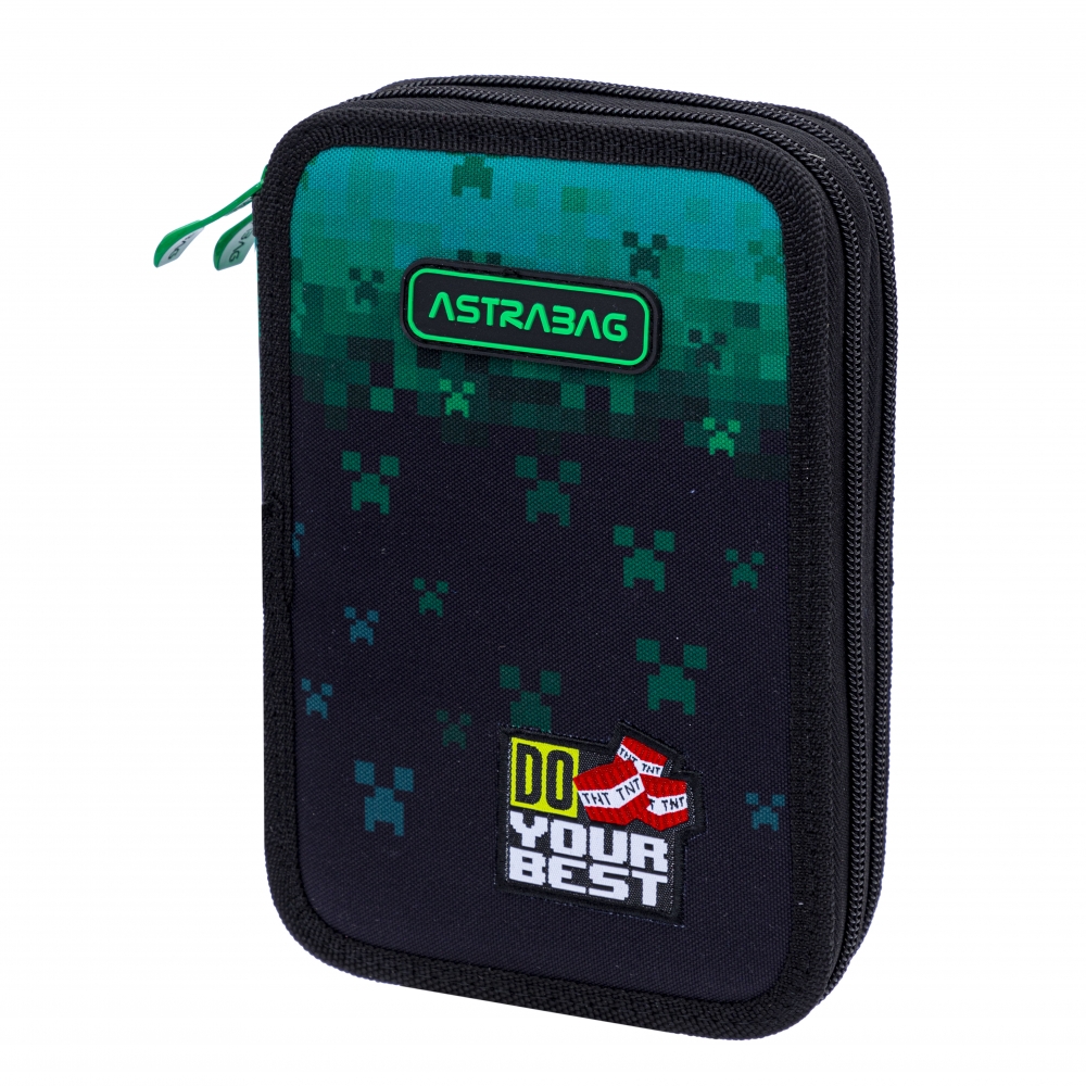Double pencil case without accessories, Astra, Do your best, AC2, 20.5 x 13 x 4.5 cm