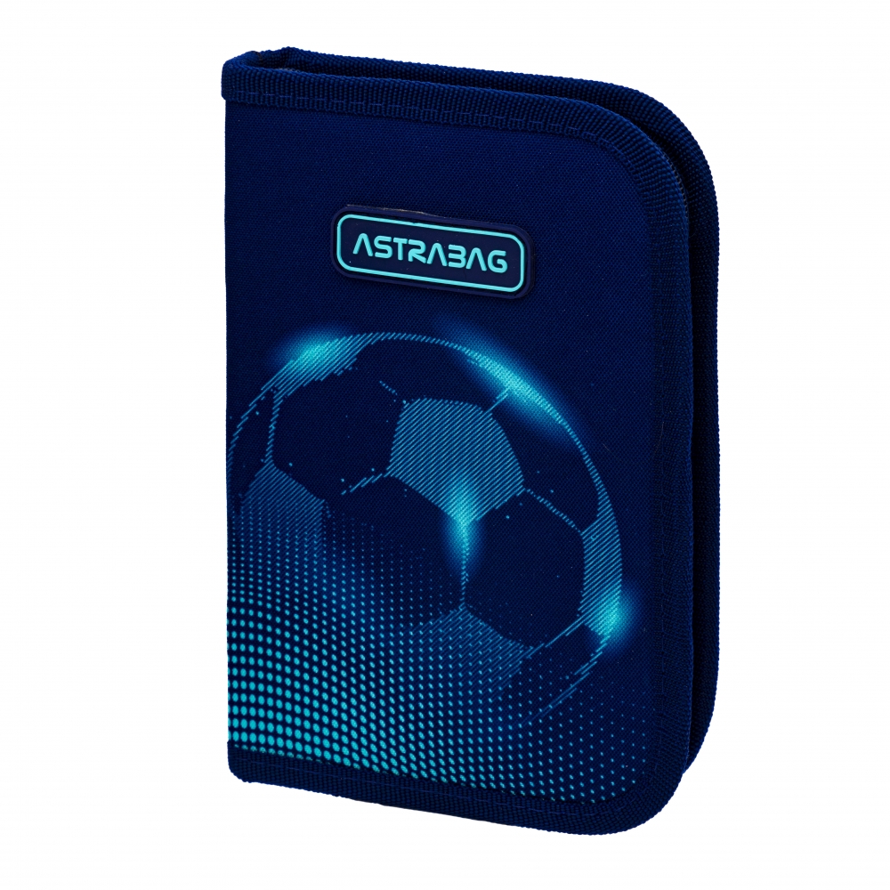 Single pencil case without accessories, Astra, Football light, AC1, 20 x 14 x 3.5 cm
