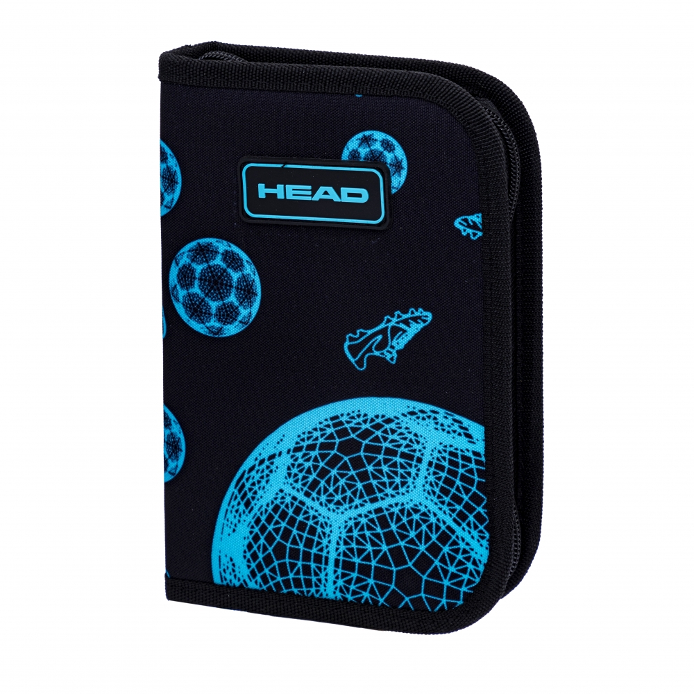 Single pencil case without accessories, Head, Football fan, AC1, 20 x 14 x 3.5 cm