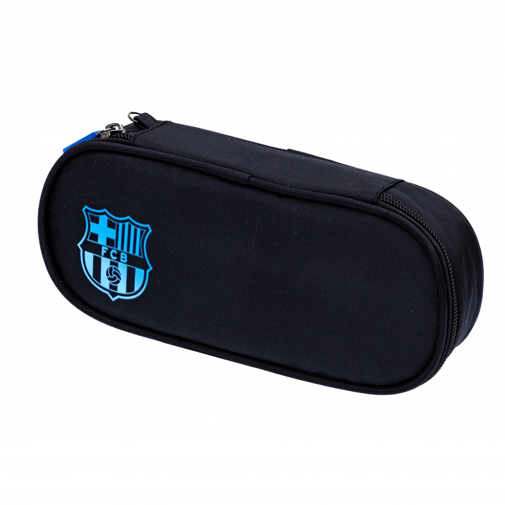 Single pencil case without accessories, Astra, FC Barcelona, Black, AC6, 22 x 9 x 5 cm