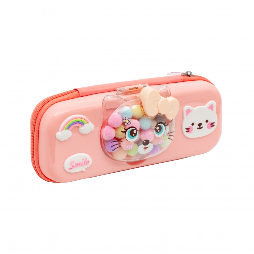 3D Foam Pencil Case, Astra, Kitten, pink, 23.3 x 9.5 x 4.5 cm