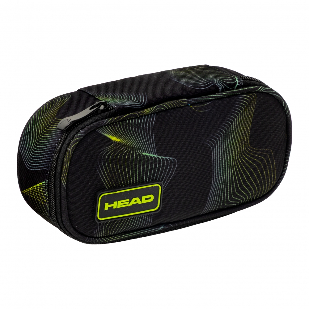 Single pencil case without accessories, Astra, Green wool, AC6, 22 x 9 x 5 cm