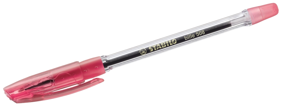 Ballpoint pen with cap, Stabilo, Bille F, Red