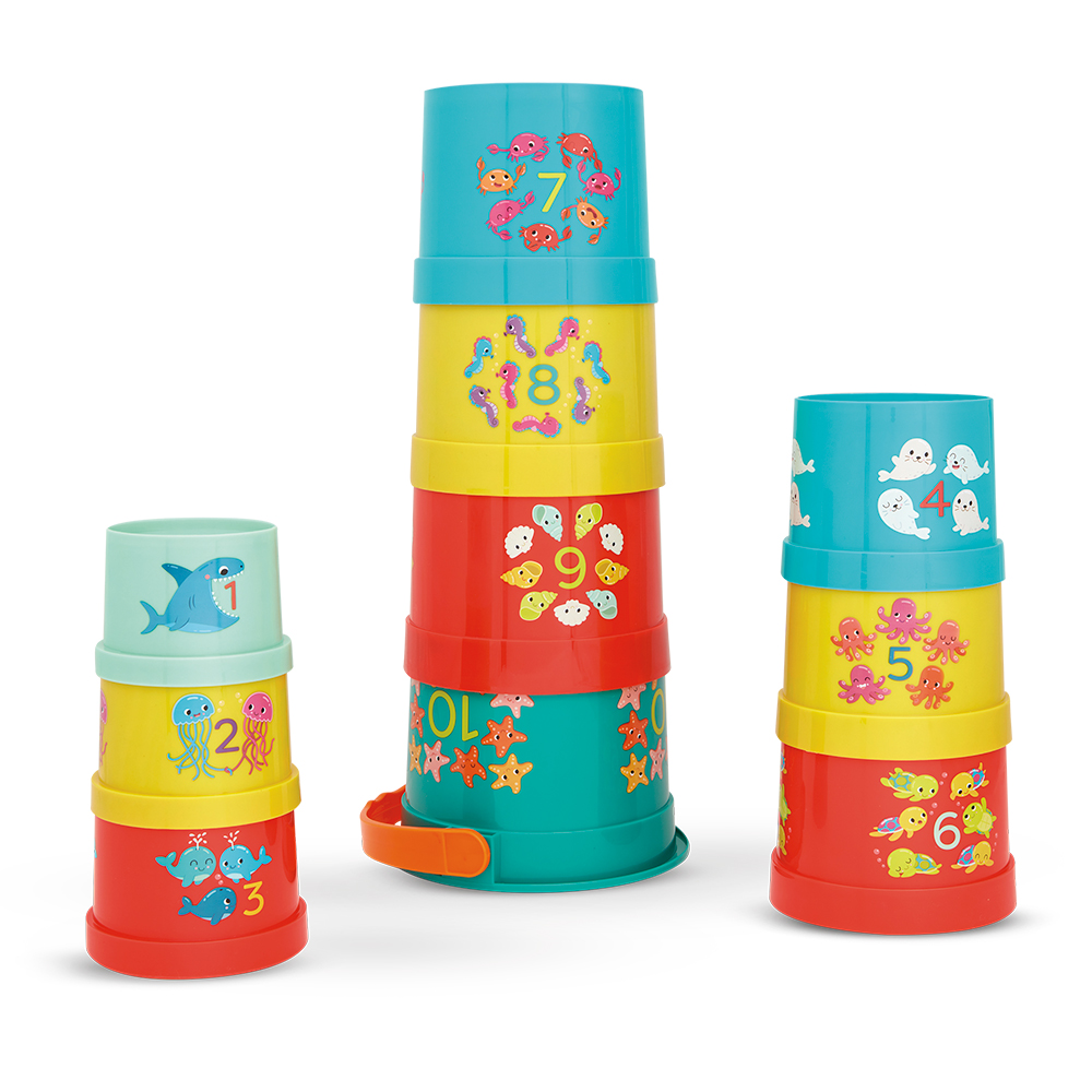 Play set, Battat, Stacking buckets, 20 x 20 x 17 cm, 10 pcs
