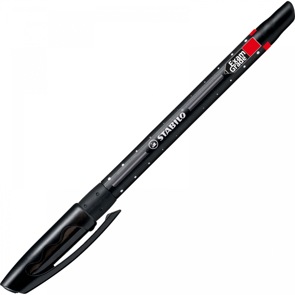 Ballpoint pen with scale, Stabilo, Exam Grade M, Black