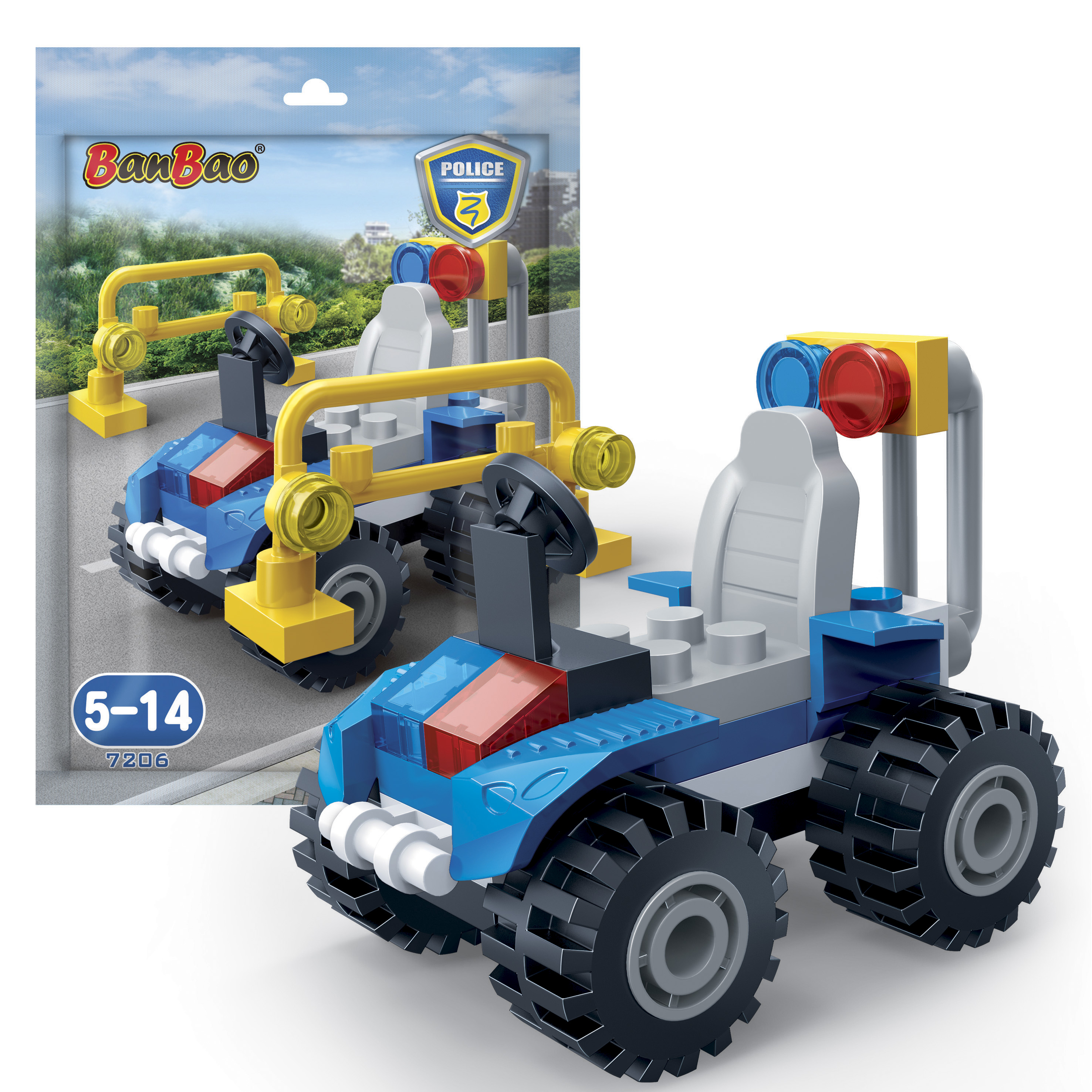 Mini Constructor, Ban Bao, Police Buggy, 34 pieces