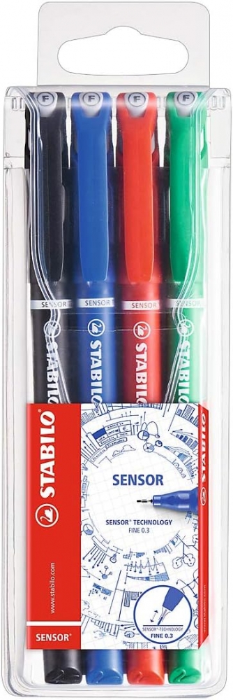 Fineliner set, Stabilo, SENSOR F, 4 colors