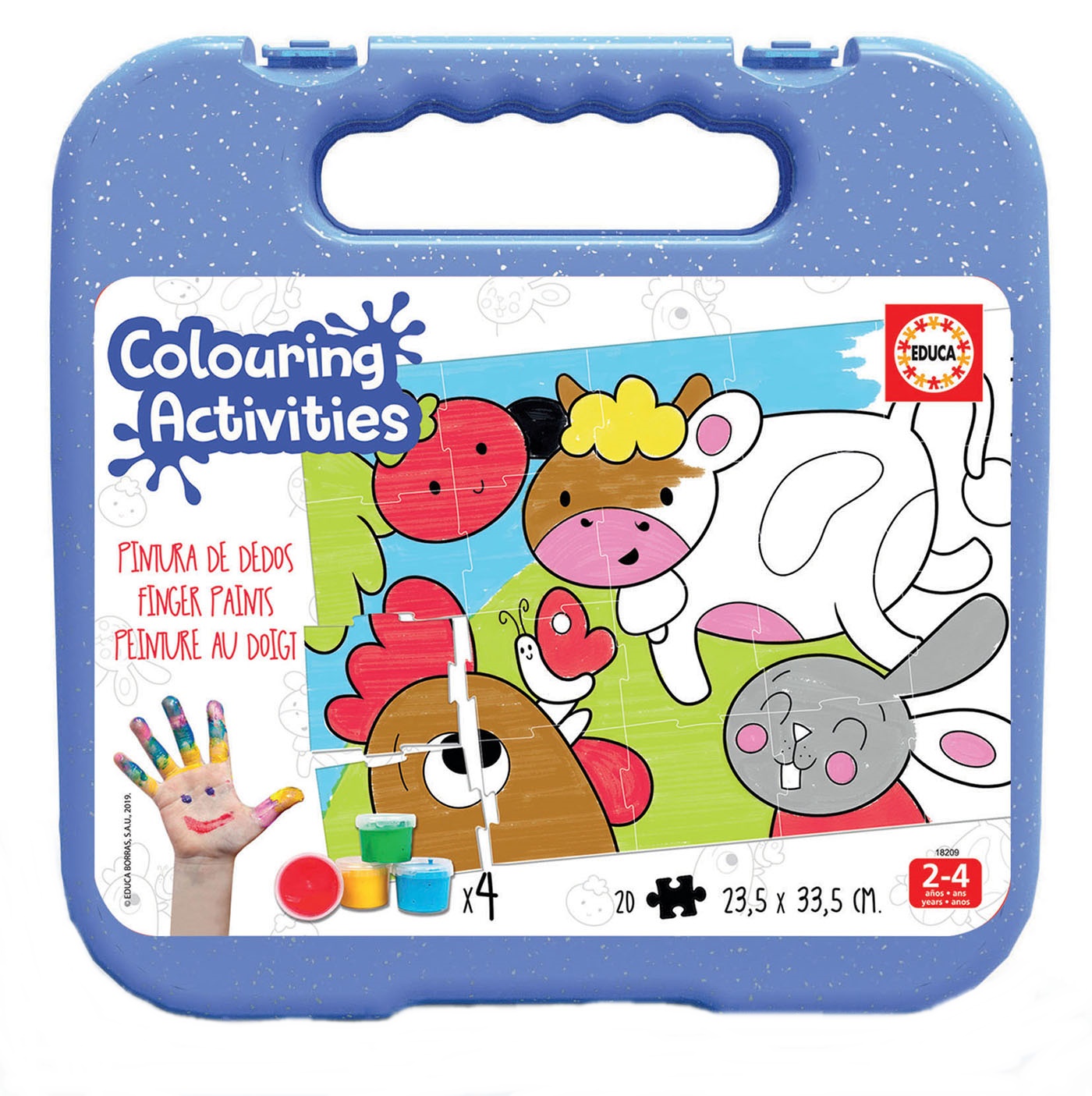 Creative set, Educa, Coloring puzzle, Animals, 20 pieces