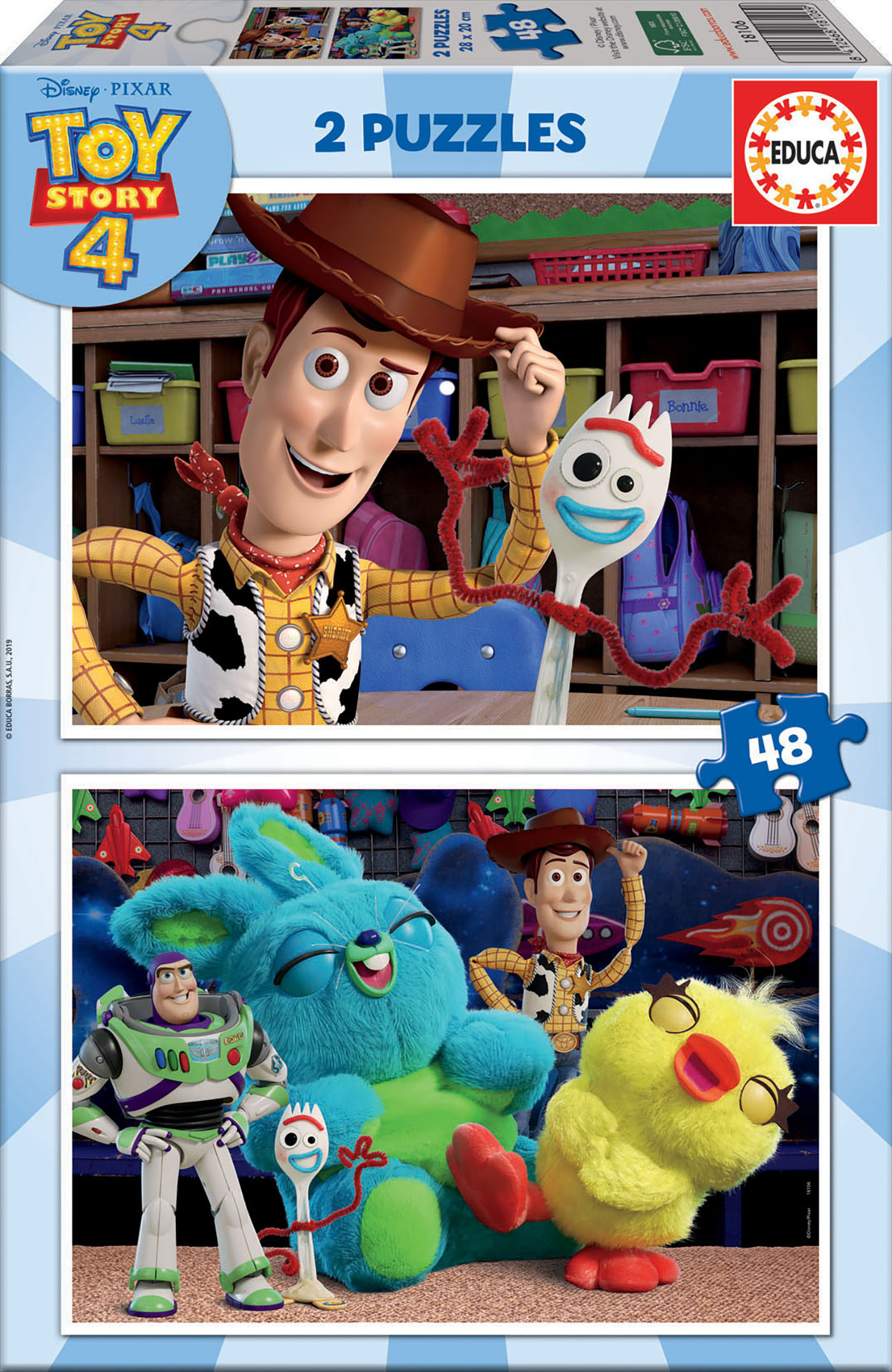 Puzzle, Educa, The Game of Toys, 2 in 1, 2 x 48 pieces