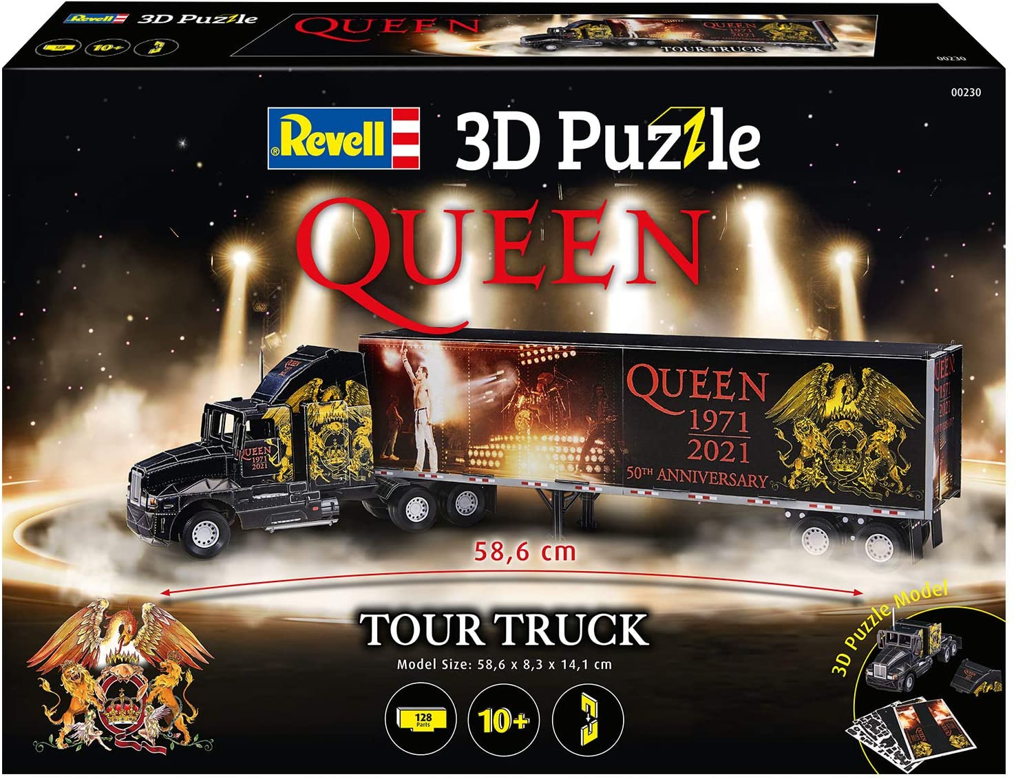 Puzzle, Revell, Truck and trailer QUEEN 3D, 128 pieces