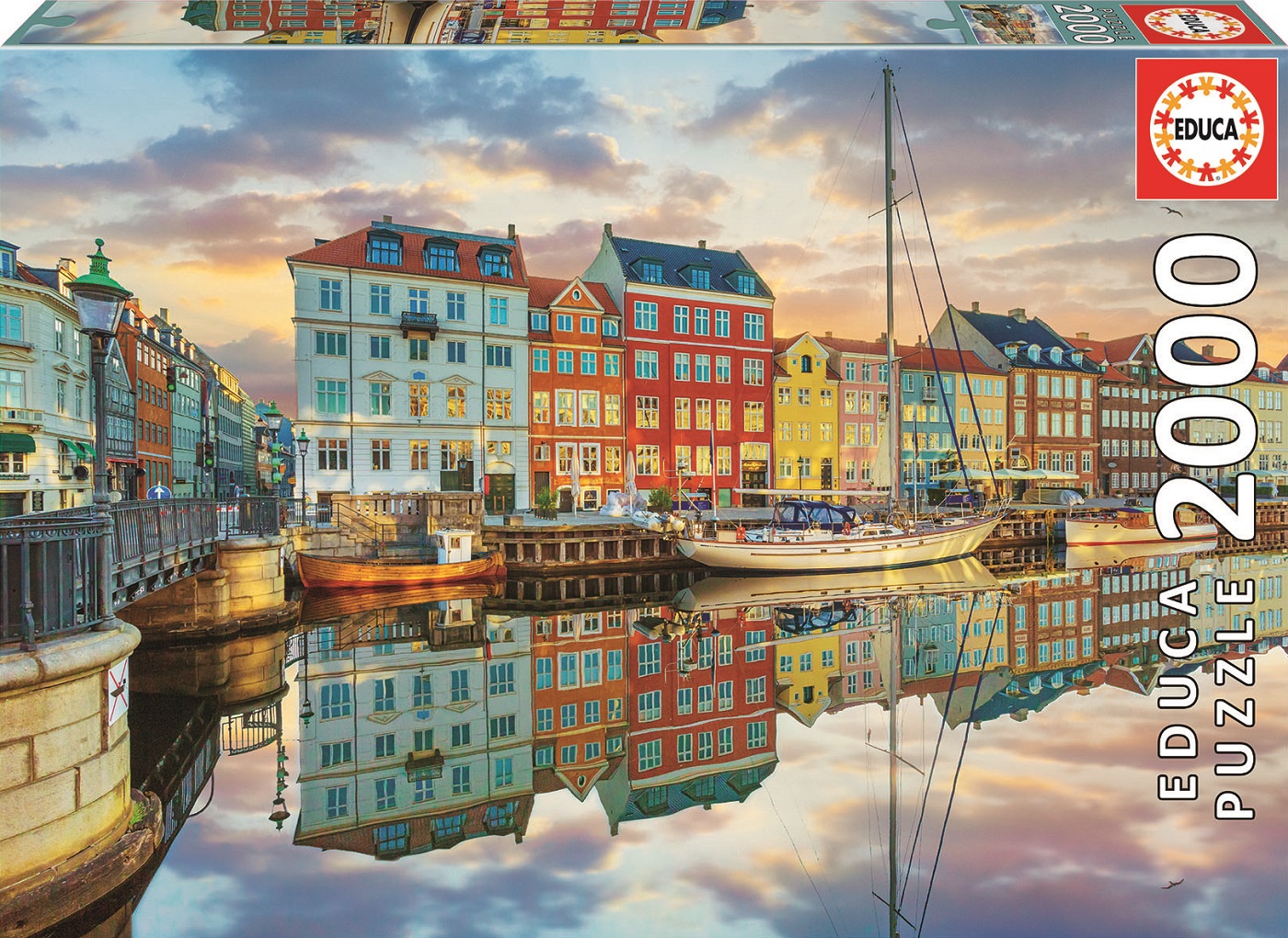 Puzzle, Educa, Sunset at the harbor in Copenhagen, 2000 pieces