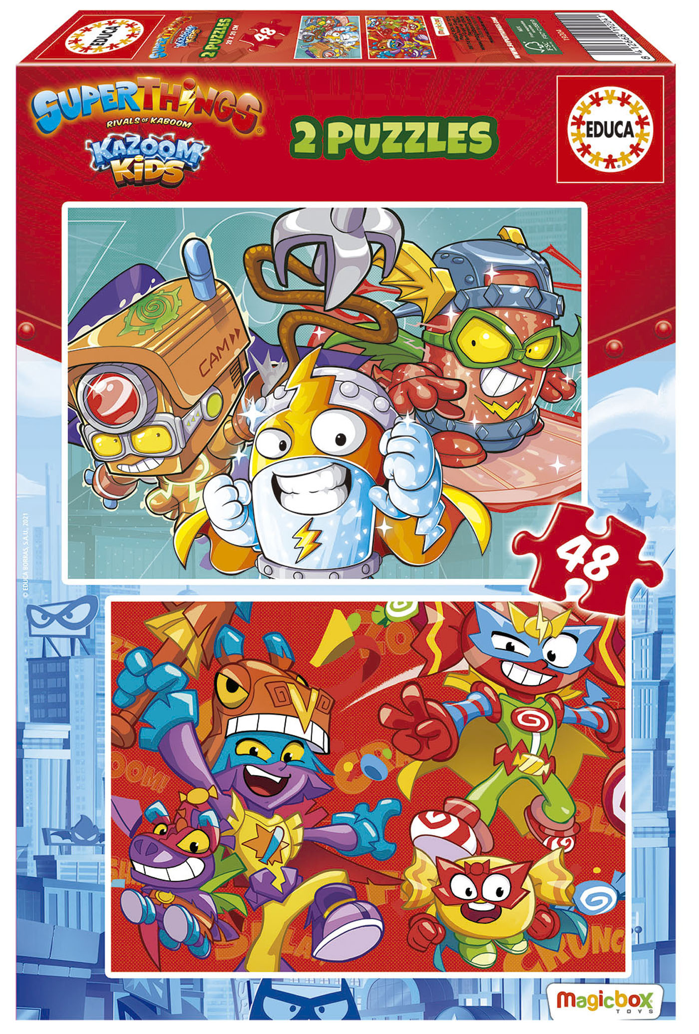 Puzzle, Educa, Super Things, 2 in 1, 2 x 48 pieces