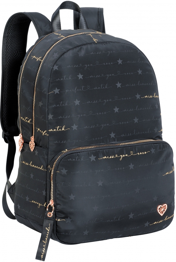 School backpack, Miss Lemonade, Flirt, 44.5 x 33 x 16 cm, Black