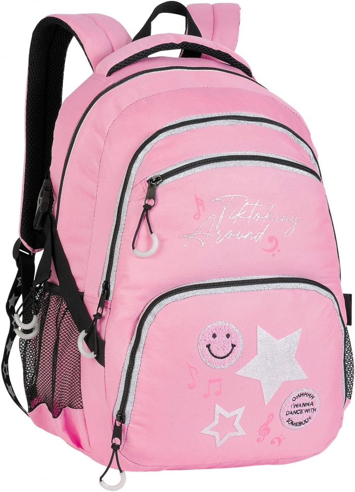 School backpack, Unkeeper, Tiktoking Around, 44 x 32 x 14 cm, Pink