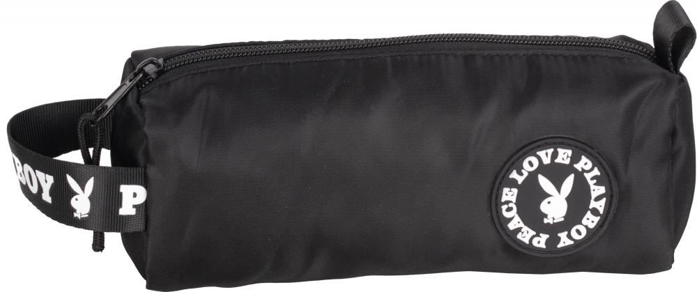 Toiletry bag, Playboy, Bunny, 21 x 8 x 8 cm, Black