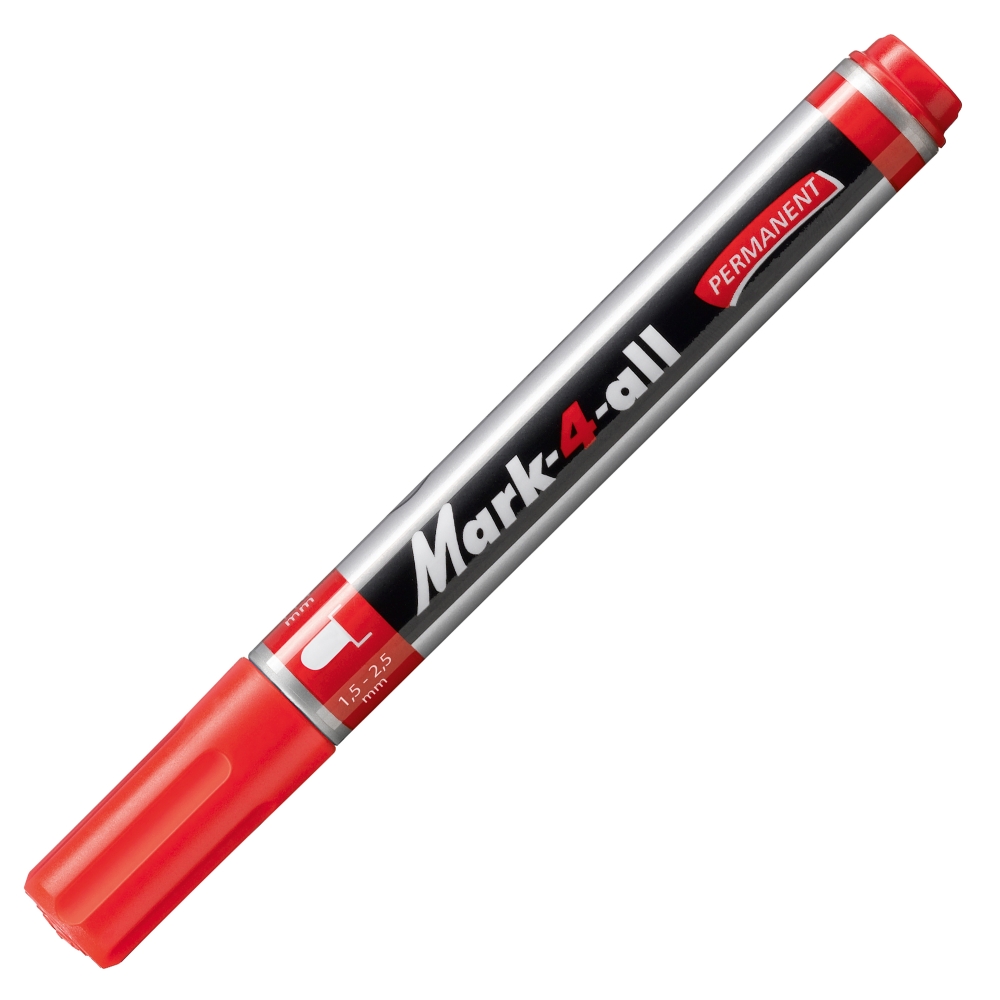 Permanent marker, Stabilo, Mark 4 all with round tip, Red