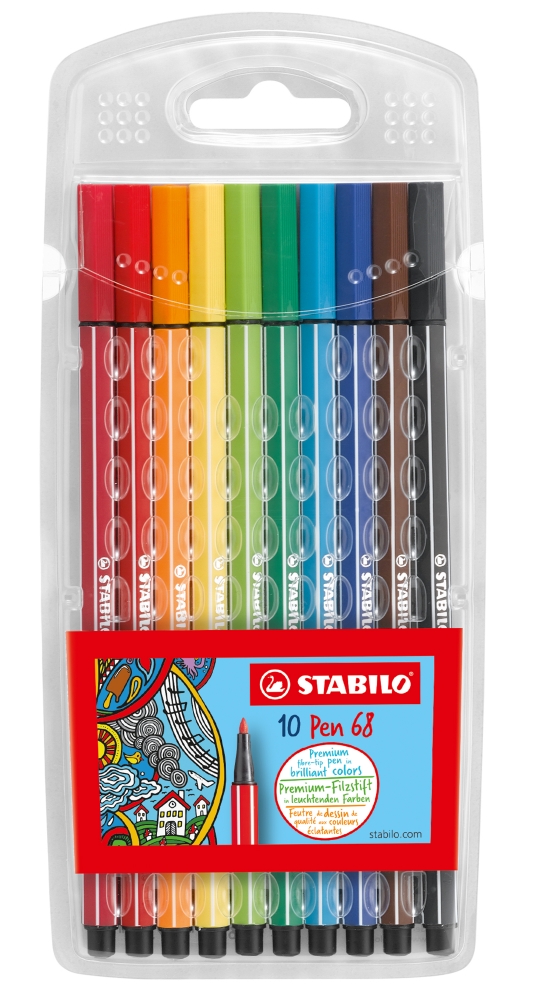 Set of markers, Stabilo, Pen 68, 10 colors