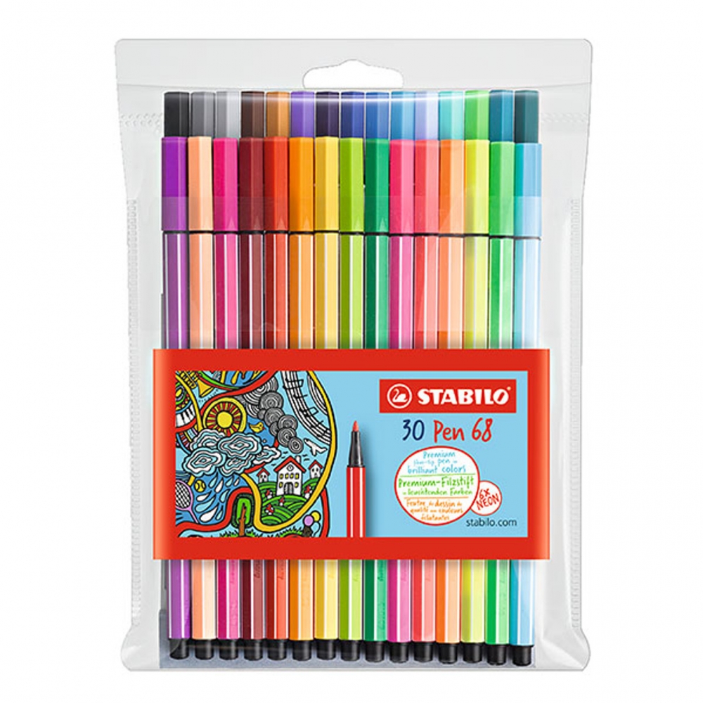 Set of felt-tip pens, Stabilo, Pen 68 24+6 neon, 30 colors