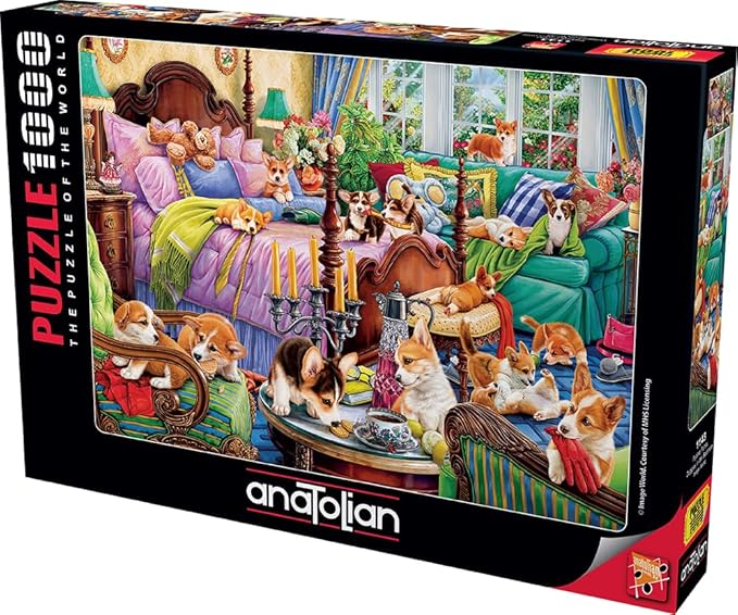 Puzzle, Anatolian, Puppies in the bedroom, 1000 pieces