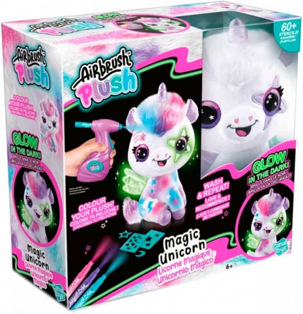 Creative set, Canal Toys, Plush coloring toy, Glow in the dark unicorn