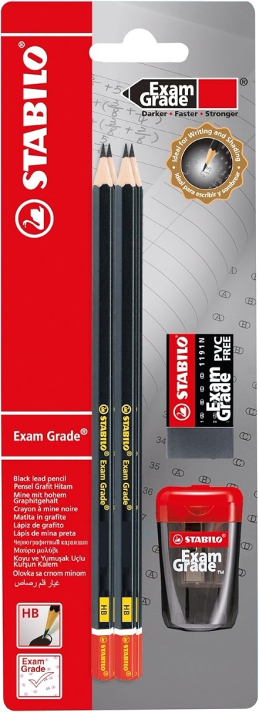 Set, Stabilo, Graphite pencils with sharpener and eraser 4 pcs. blister