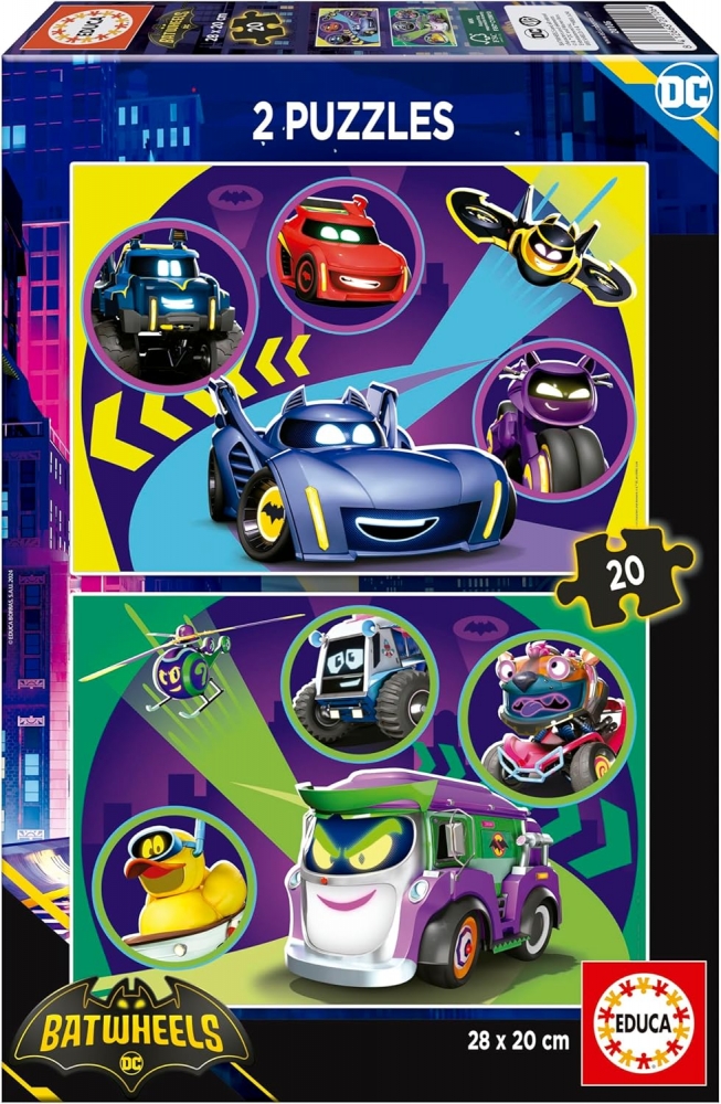 Puzzle, Educa, Batwheels, 2 in 1, 2 x 20 pieces