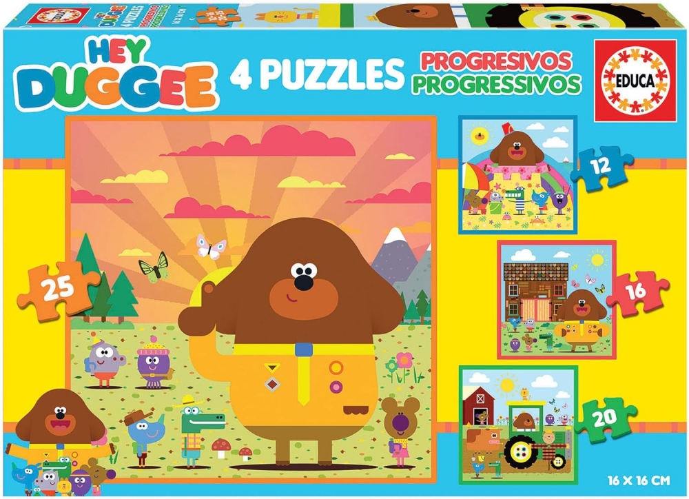Progressive puzzle, Educa, Hey Duggee, 12-16-20-25 pieces