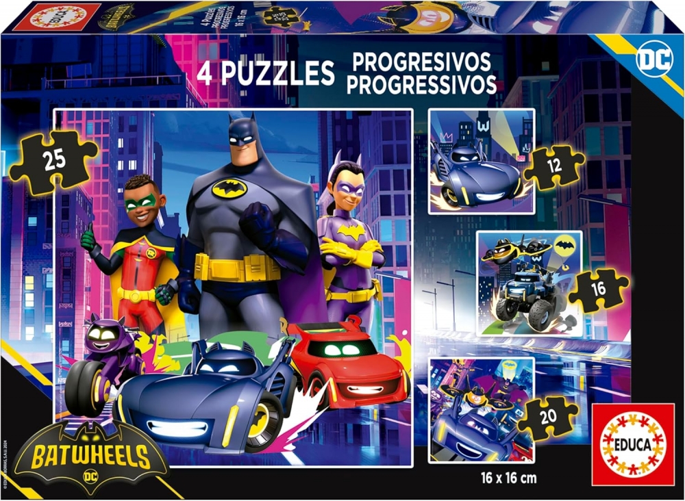 Puzzle 4 in 1 Educa, Batman, 12/16/20/25 pieces