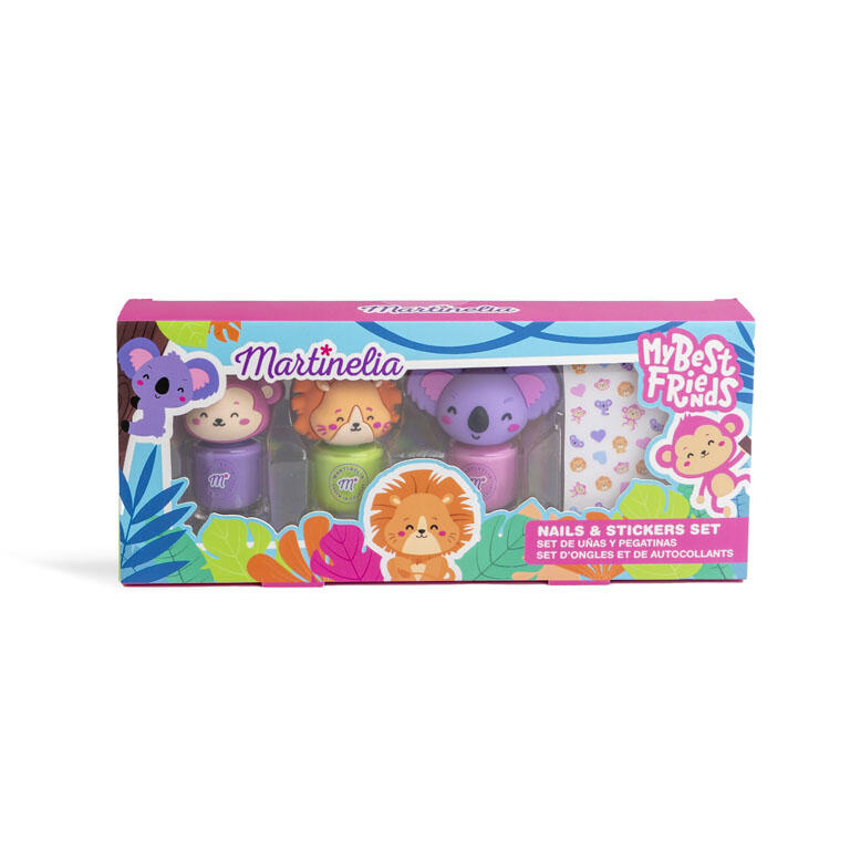 Manicure set, Martinelia, My best friends, Nail polish and stickers, 4 pieces