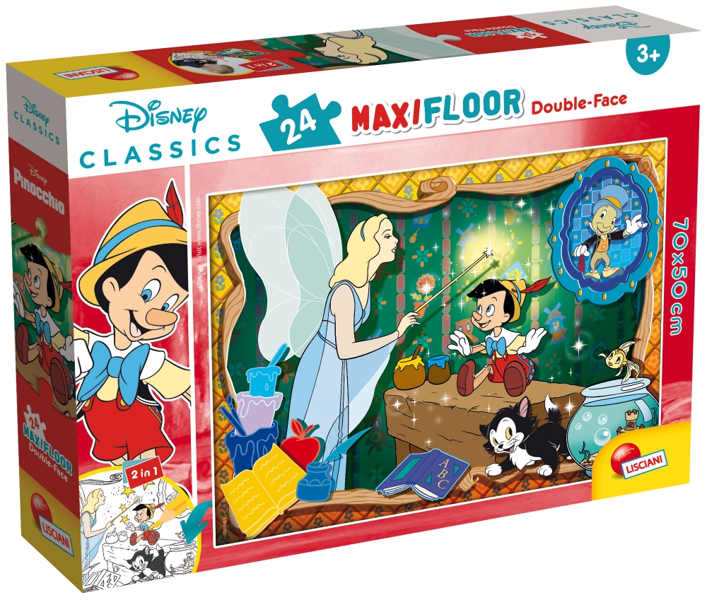 Puzzle, Lisciani, Pinocchio, Two-sided puzzle 24 pieces