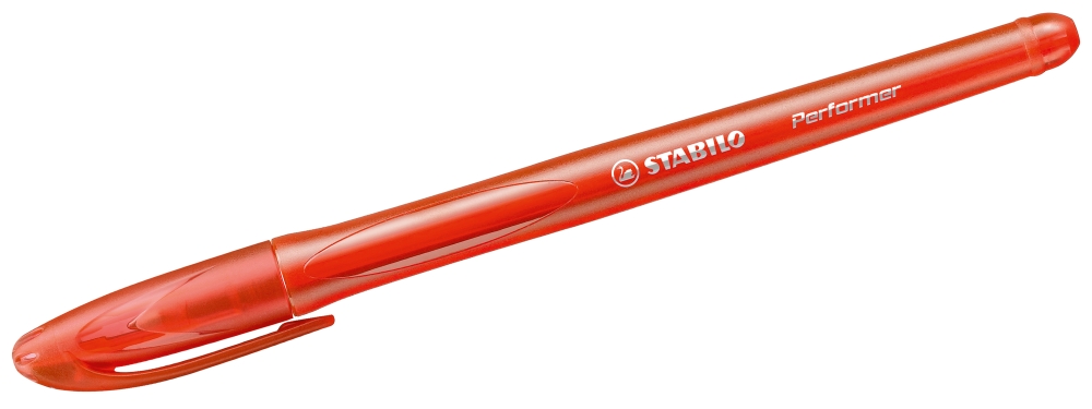 Ballpoint pen with cap, Stabilo, Performer 898F, Red