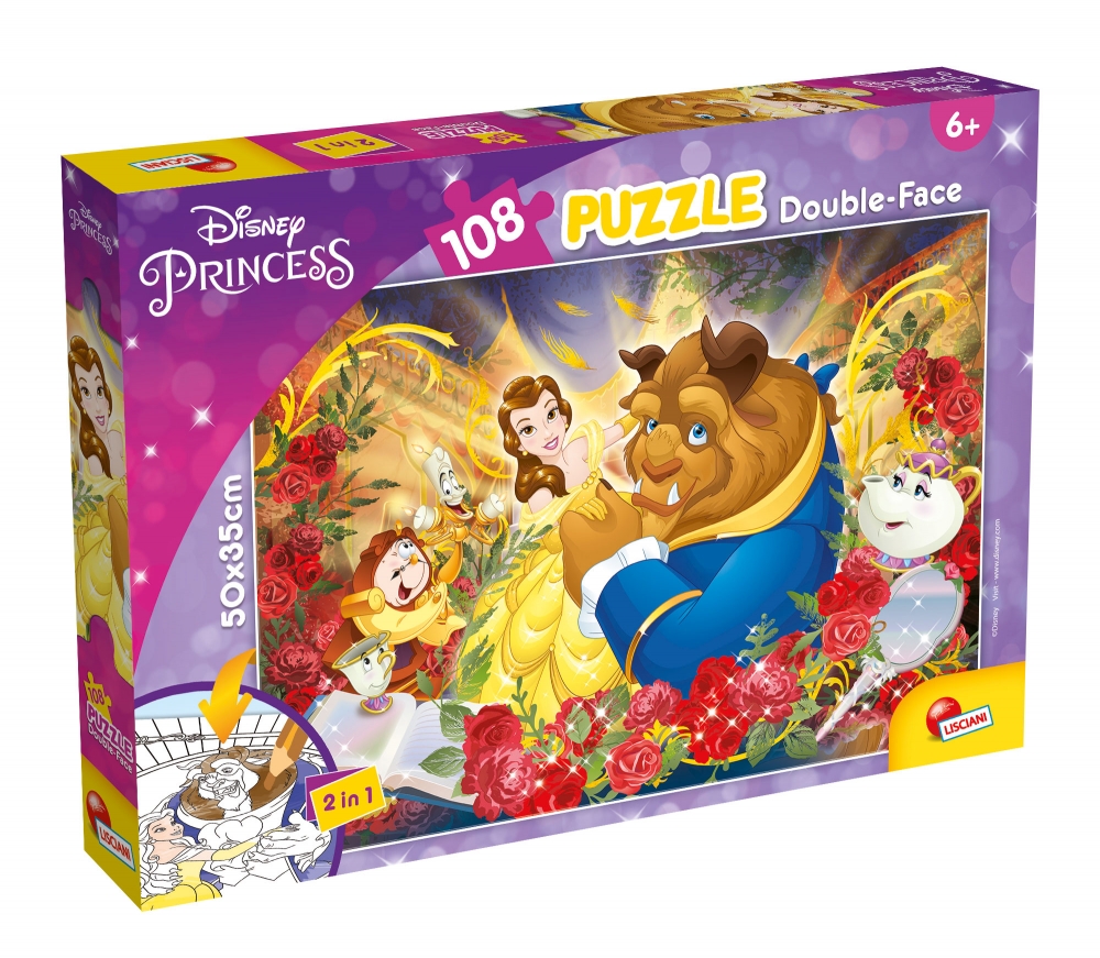 Puzzle, Lisciani, Beauty and the Beast, Double-sided puzzle 108 pieces