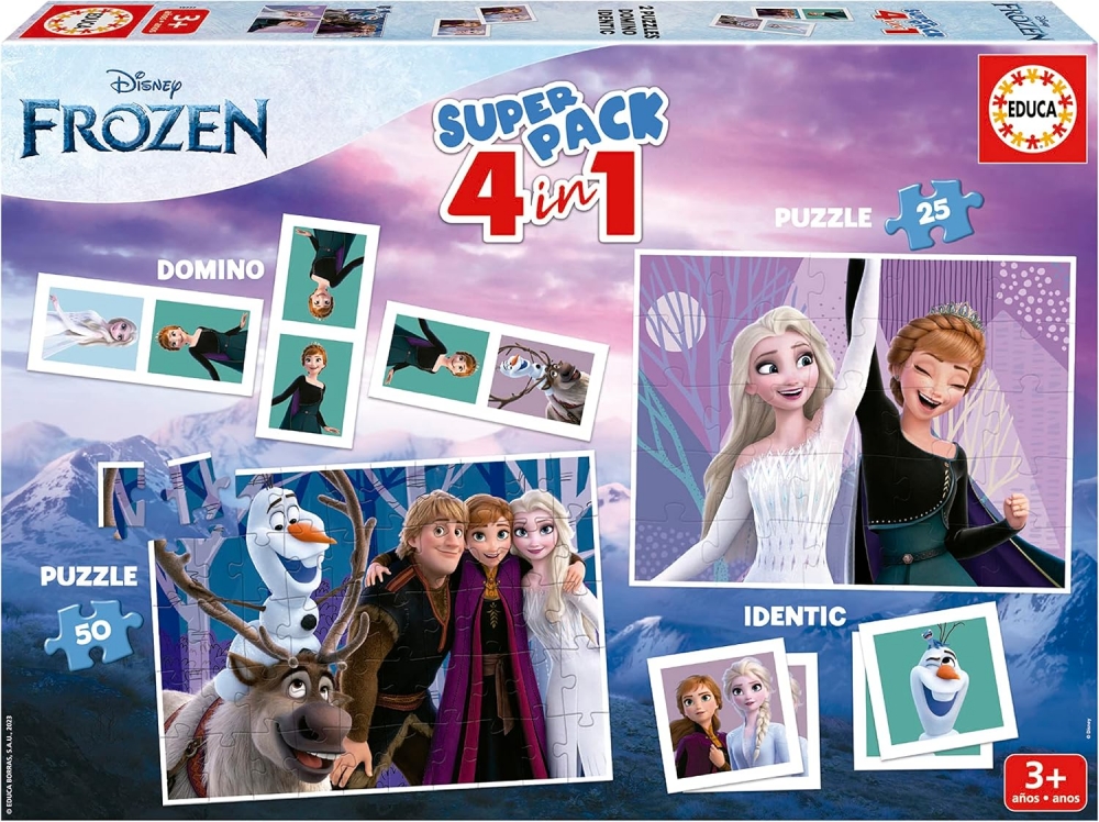 Play set, Educa, Frozen, Dominoes, Memory and 2 puzzles