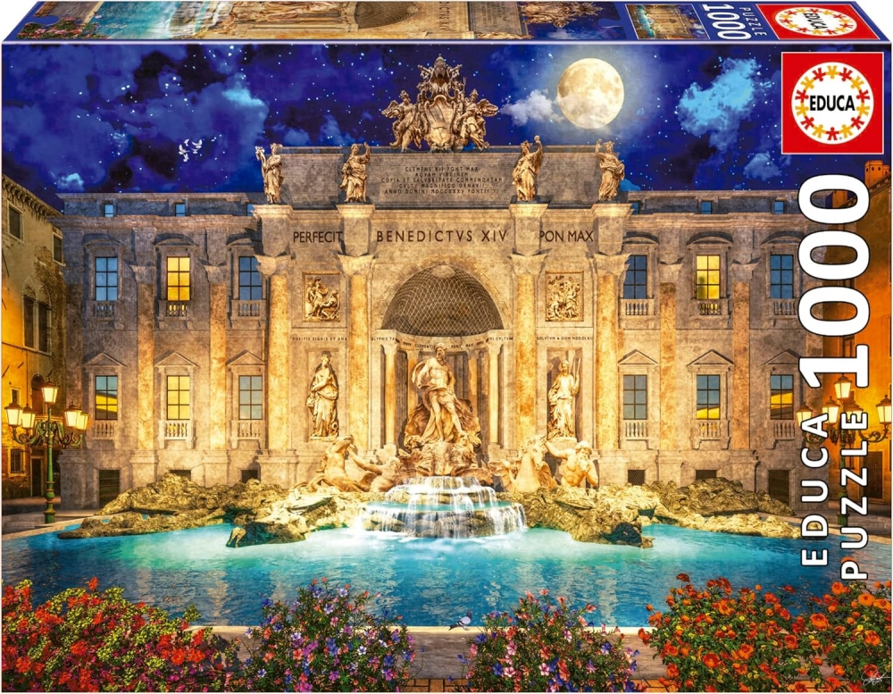Puzzle, Educa, Trevi Fountain, Rome, 1000 pieces