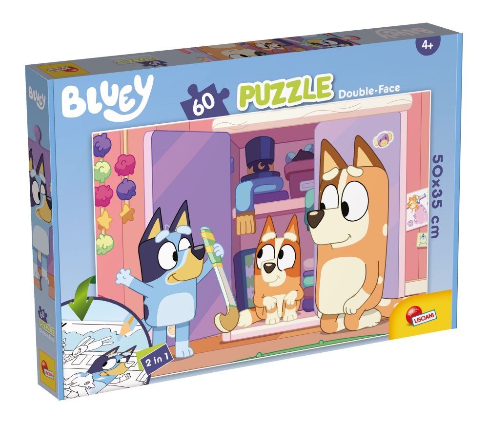 Puzzle, Lisciani, Bluey, Two-faced puzzle 60 pieces