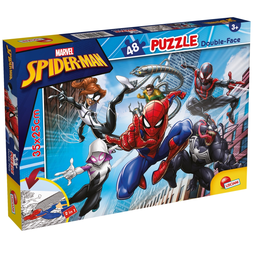Puzzle, Lisciani, Spiderman, Two-faced puzzle 48 pieces