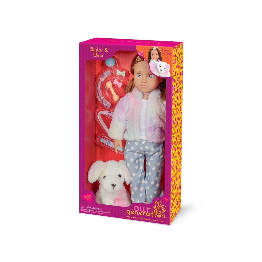 Doll, Battat, Our Generation, Skylar and Bow with accessories, 46 cm